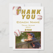 野球の写真 選手 チーム コーチ サンキューカード (正面)