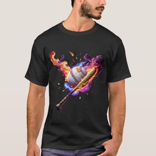 野球の出火。 Tシャツ (正面)