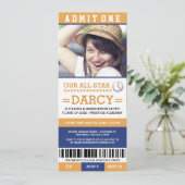 野球の卒業パーティーの招待 招待状 (スタンド正面)