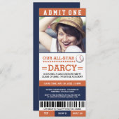 野球の卒業パーティーの招待 招待状 (正面/裏面)