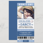 野球の卒業パーティー招待状 招待状 (正面/裏面)