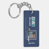 野球の卒業写真ギフトパーソナライズされた キーホルダー (正面左)