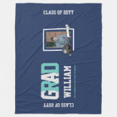 野球の卒業写真ギフトパーソナライズされた フリースブランケット (正面)