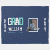 野球の卒業写真ギフトパーソナライズされた フリースブランケット (正面(横))