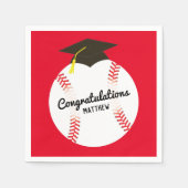 野球の卒業式パーティースポーツ スタンダードカクテルナプキン (正面)