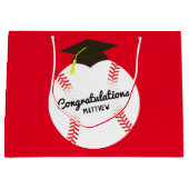 野球の卒業式パーティースポーツ ラージペーパーバッグ (正面)