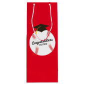 野球の卒業式パーティースポーツ ワインギフトバッグ (裏面)