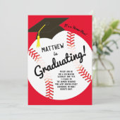 野球の卒業式パーティースポーツ 招待状 (スタンド正面)