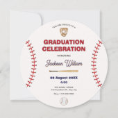 野球の卒業式招待状 招待状 (正面)