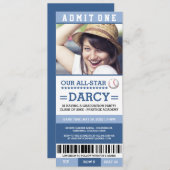 野球の卒業式招待状 招待状 (正面/裏面)