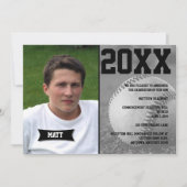 野球の卒業発表 招待状 (正面)