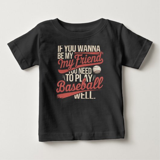 野球の友情ルール ベビーTシャツ (正面)