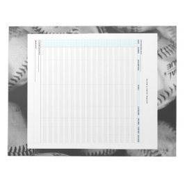 野球の収入と費用の追跡 ノートパッド