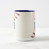 野球の名前とパーソナライズされた番号 ツートーンマグカップ (中央)