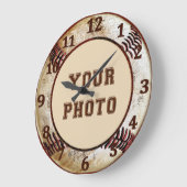 野球の壁の時計と写真 ラージ壁時計 (傾斜)