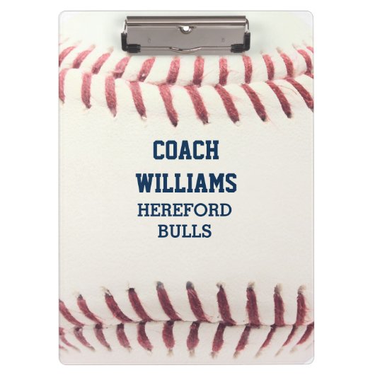 野球の外観パーソナライズされた クリップボード (正面)