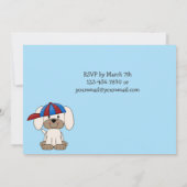 野球の子犬1st誕生日招待状forボーイズ 招待状 (裏面)