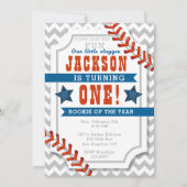 野球の小さい強打者の男の子の誕生日の招待状 招待状 (正面)