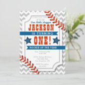 野球の小さい強打者の男の子の誕生日の招待状 招待状 (スタンド正面)