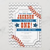 野球の小さい強打者の男の子の誕生日の招待状 招待状 (正面/裏面)