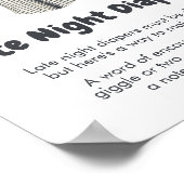 野球の小さなスラッガー夜遅くのおむつ ポスター (角)