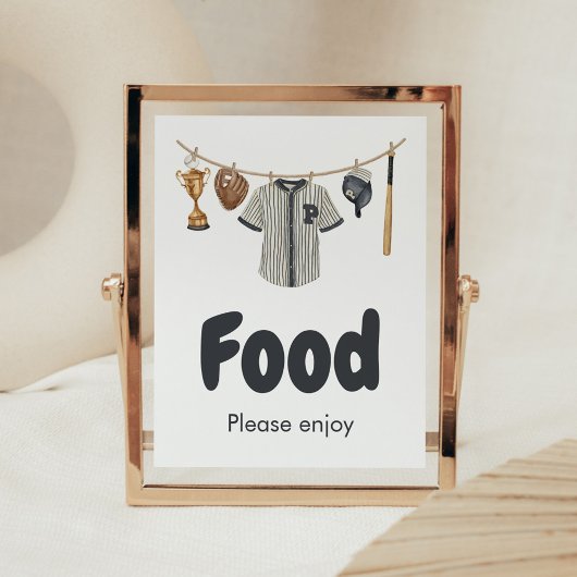 野球の小さなスラッガー赤ちゃんシャワーフード ポスター