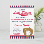 野球の少年 赤ちゃんのお披露目会 招待状 5x7 カード (スタンド正面)