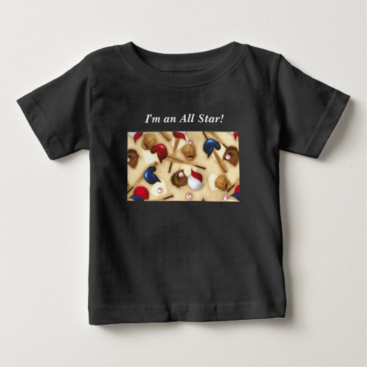 野球の幼児ジャージーTシャツ ベビーTシャツ (正面)