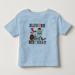 野球の強打者の第3誕生日のTシャツ トドラーTシャツ