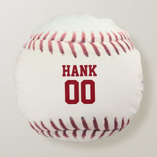 野球の恋人パーソナライズされた枕 ラウンドクッション (正面)