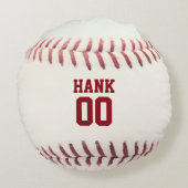 野球の恋人パーソナライズされた枕 ラウンドクッション (裏面)