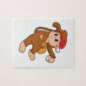 野球の手袋を使ったサル ジグソーパズル (横)