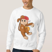 野球の手袋を使ったサル スウェットシャツ (正面)