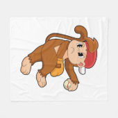 野球の手袋を使ったサル フリースブランケット (正面(横))