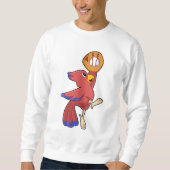 野球の手袋を使った野球の鳥 スウェットシャツ (正面)