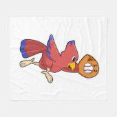 野球の手袋を使った野球の鳥 フリースブランケット (正面(横))