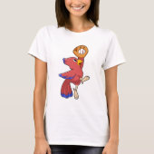 野球の手袋を使った野球の鳥 Tシャツ (正面)