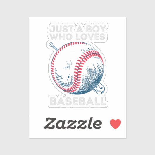 野球の打者ボールが大好きな少年 シール (シート)