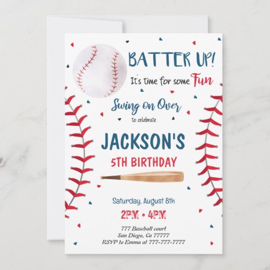 野球の招待状 招待状 (正面)