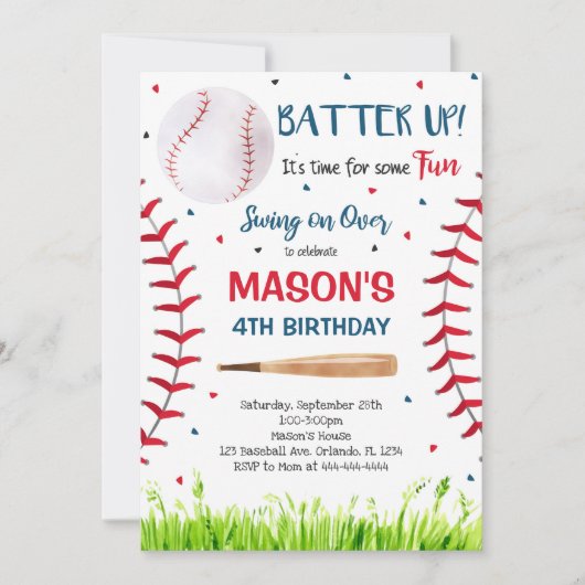 野球の招待状, 野球の誘い, 野球 招待状 (正面)