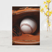 野球の挨拶状 カード (黄色い花)