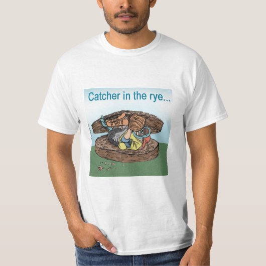 野球の捕手は麦畑でつかまえて Tシャツ (正面)