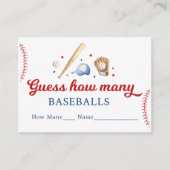 野球の数を推測誕生日ゲーム エンクロージャーカード (正面)
