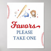 野球の新人バースデーパーティーのお願いサイン ポスター (正面)