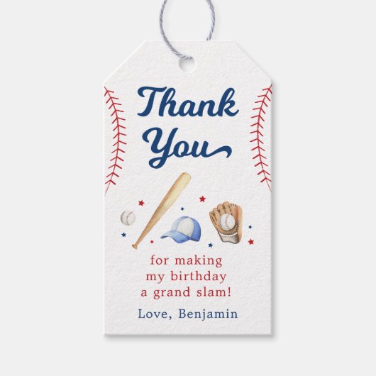 野球の新人誕生日 ギフトタグ (正面)