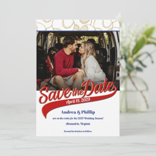 野球の日付を写真で保存 案内状 (スタンド正面)