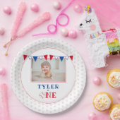 野球の最初の誕生日パーティー写真 ペーパープレート (パーティー)