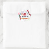 野球の最初の1歳の誕生日ステッカーありがとう ラウンドシール (バッグ)