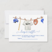 野球の服飾ライン 赤ちゃんのお披露目 おむつくじ カード (正面)