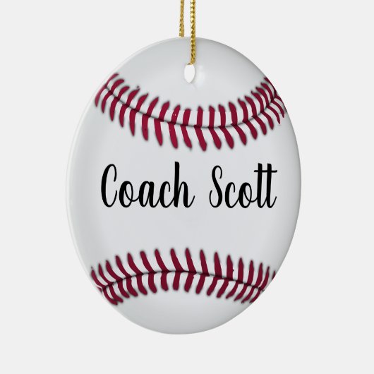 野球の本当に素晴らしいコーチはサーを見つける懸命である セラミックオーナメント (右)